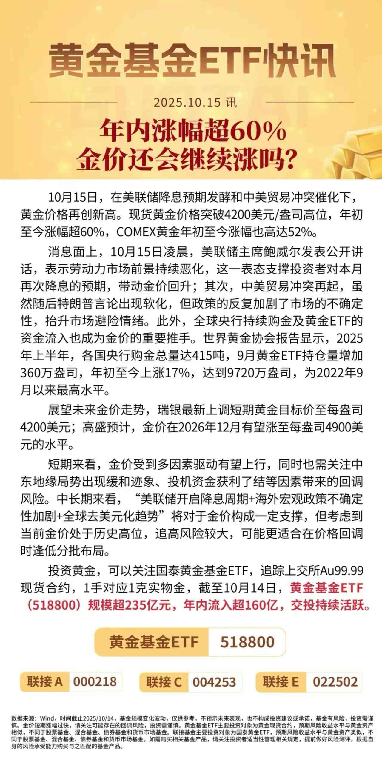 年内涨幅超60%，金价还会继续涨吗？