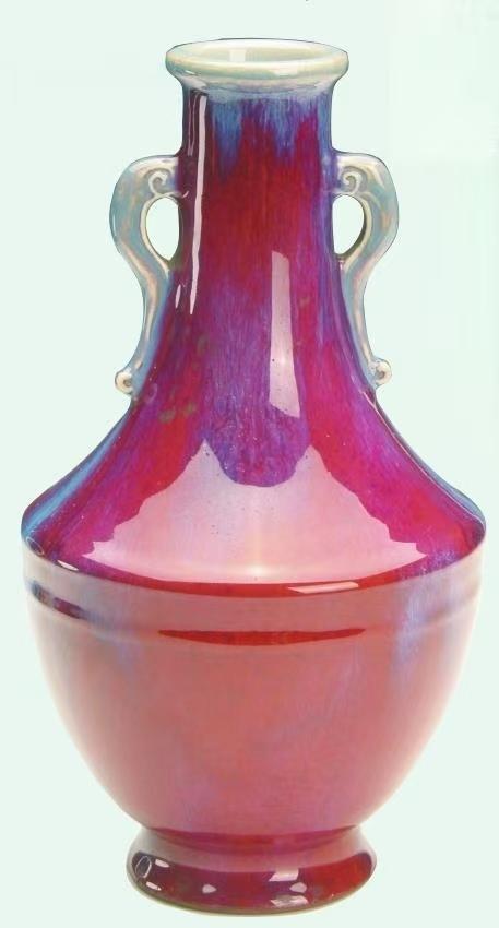 清乾隆款窑变双耳瓶