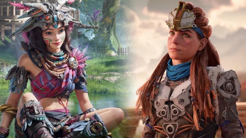 左为《荒野起源》角色，右为《地平线》角色 Aloy