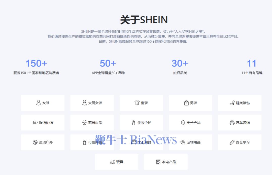 截图自SHEIN全球招商官网