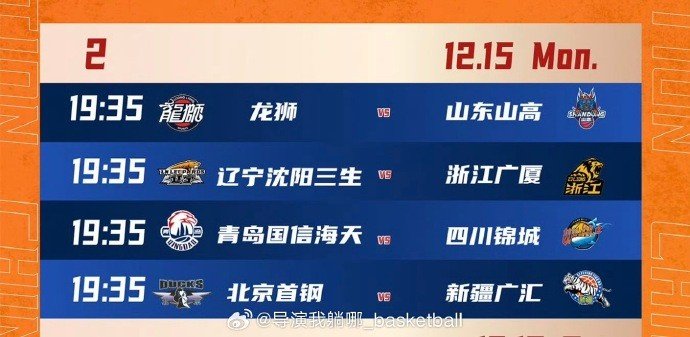 辽宁首个主场VS卫冕冠军广厦&跨年迎战张镇麟 元旦赵睿周琦VS广东