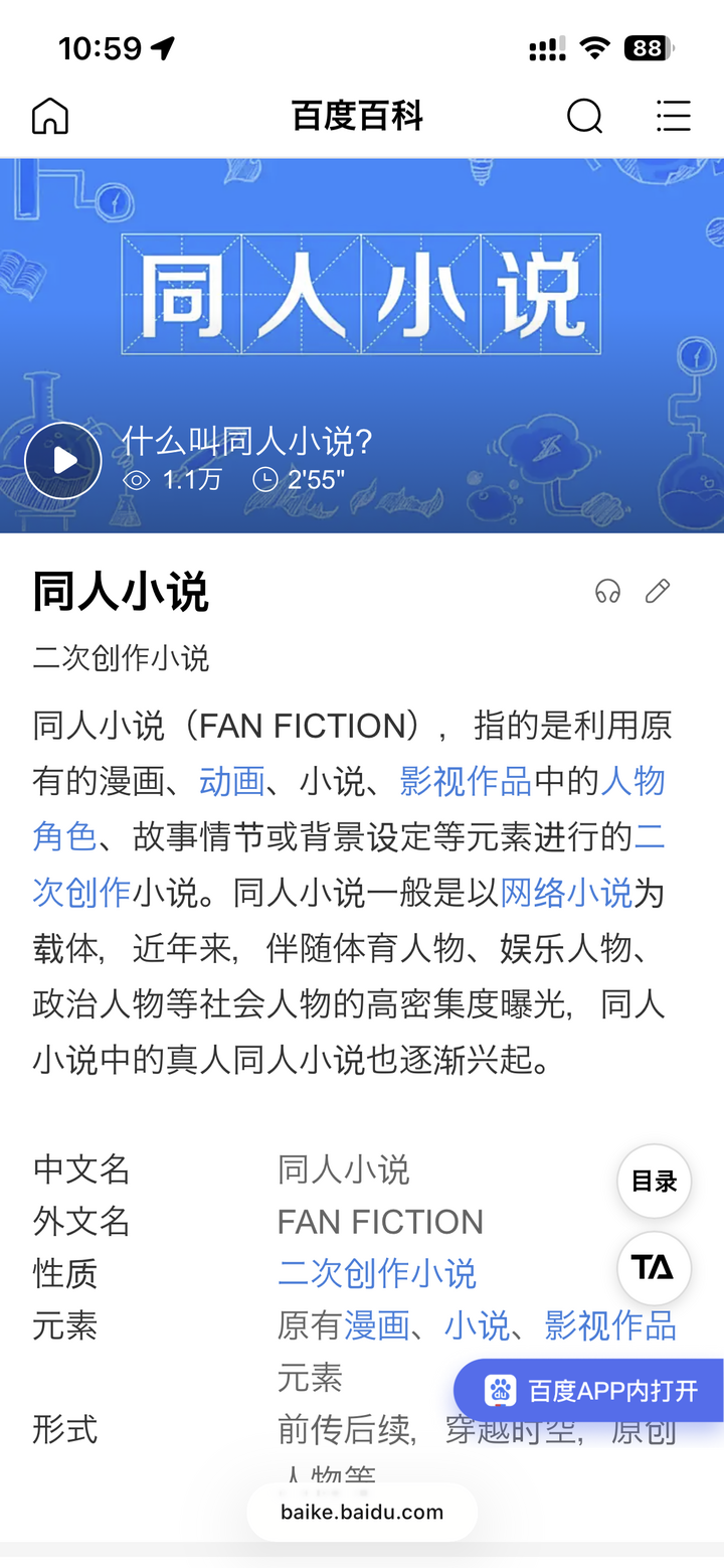 ▲ Fan Fiction 同人小说定义