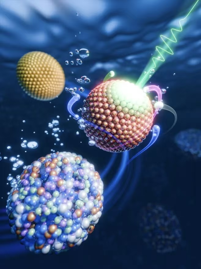 ▲ 激光诱导等离子激元效应制备亚纳米级高熵合金，图源安徽师范大学公众号