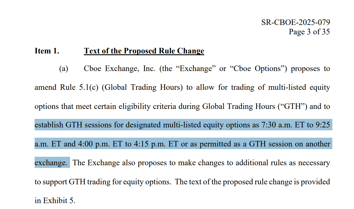 Cboe加码全天候交易浪潮：拟延长美股期权盘前与盘后交易时段