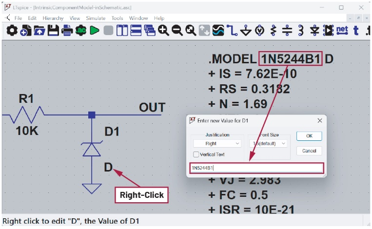 图3 设置元件符号值以指向.MODEL名称