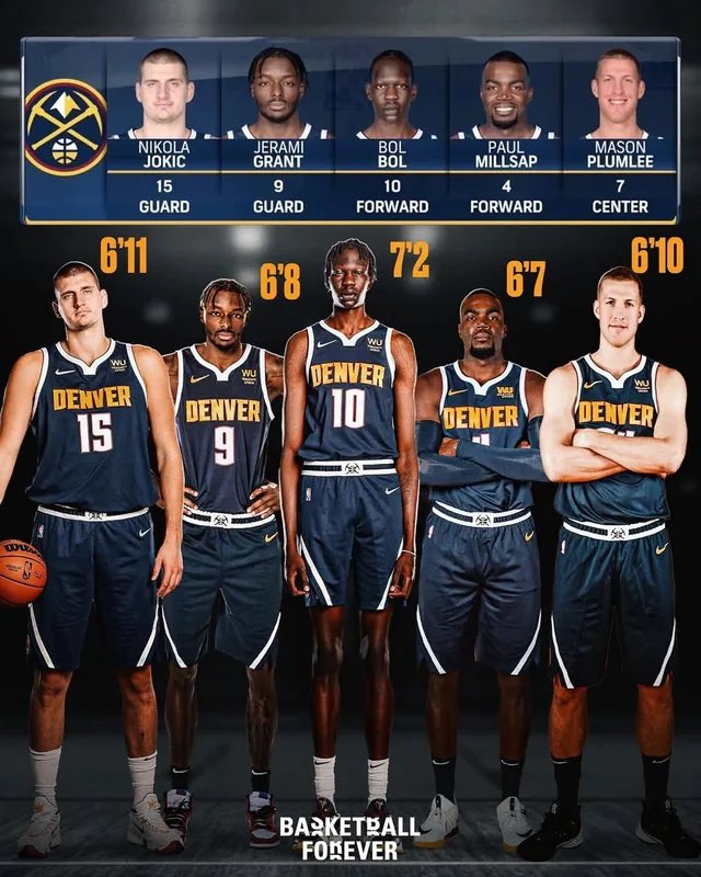 媒体人：如果我没记错火箭这套首发是NBA历史最高 之前是园区掘金