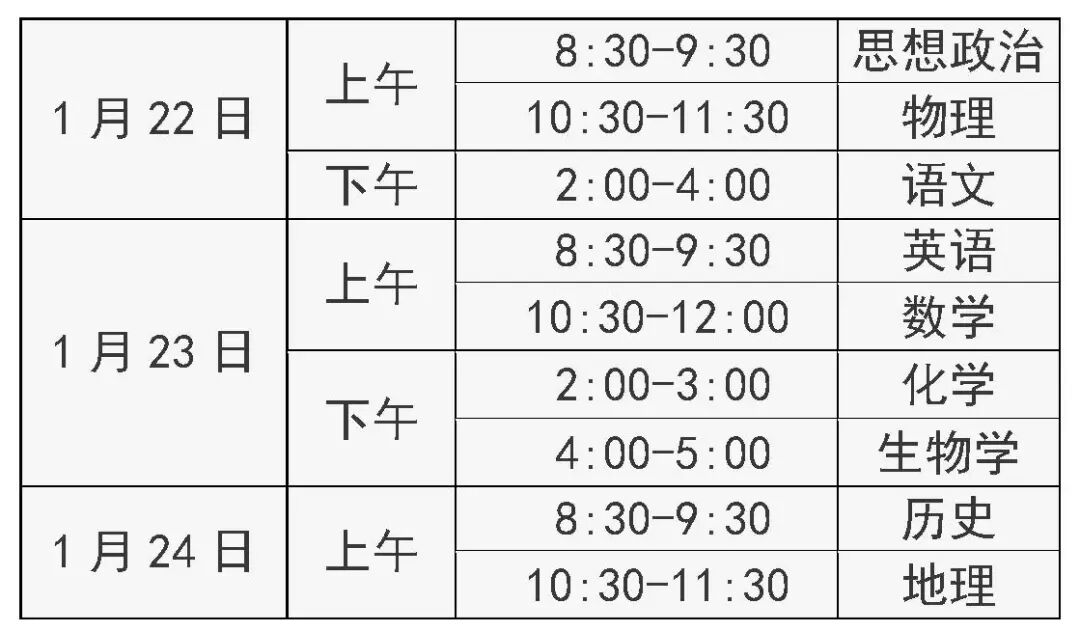 2026年第一次高中学考合格考时间确定