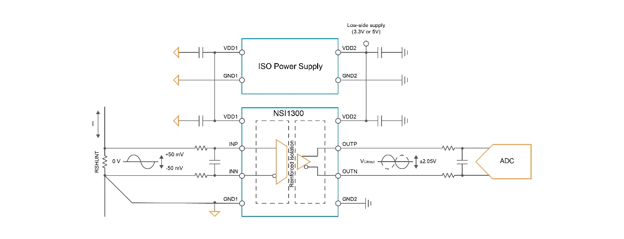 未集成隔离电源的NSI13xx系列在高压侧的供电电路设计