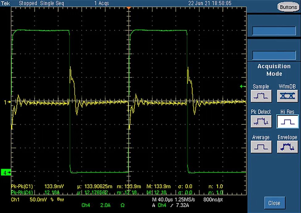 图 6-1 增强型 HotRod QFN 封装瞬态响应