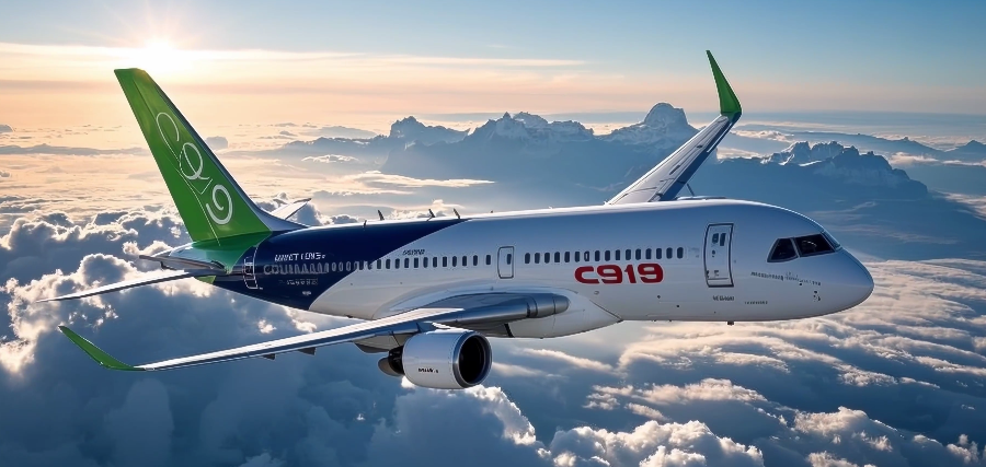 　　国产大飞机C919（图片由AI生成）