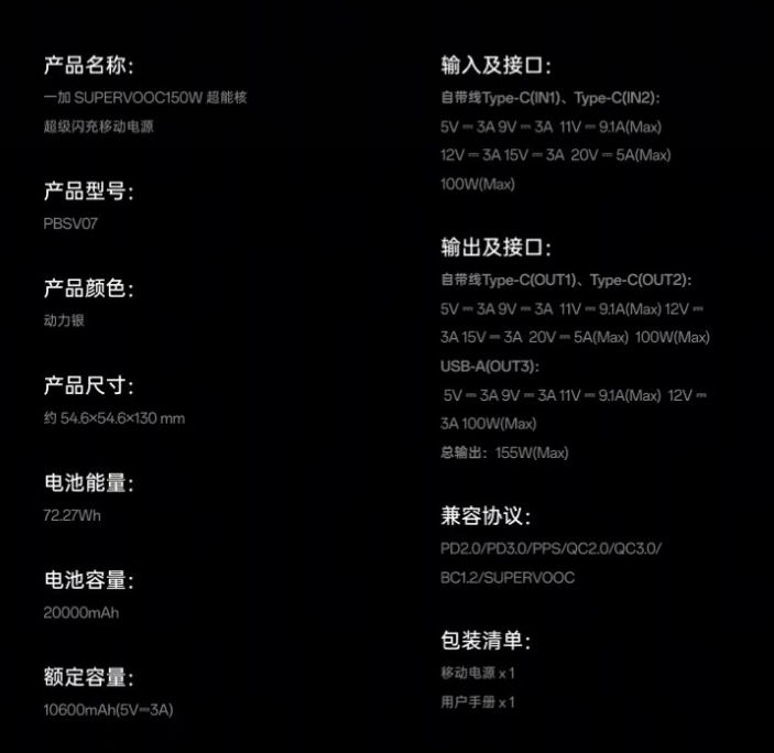 京东一加 150W 超能核移动电源券后 269.1 元领 9 折券