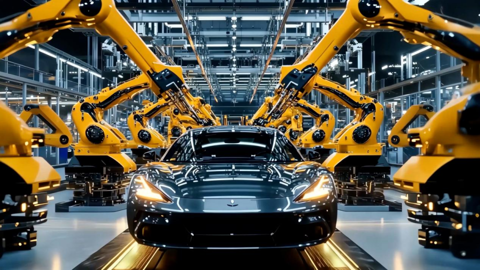 　　新能源汽车生产线（图片由AI生成）