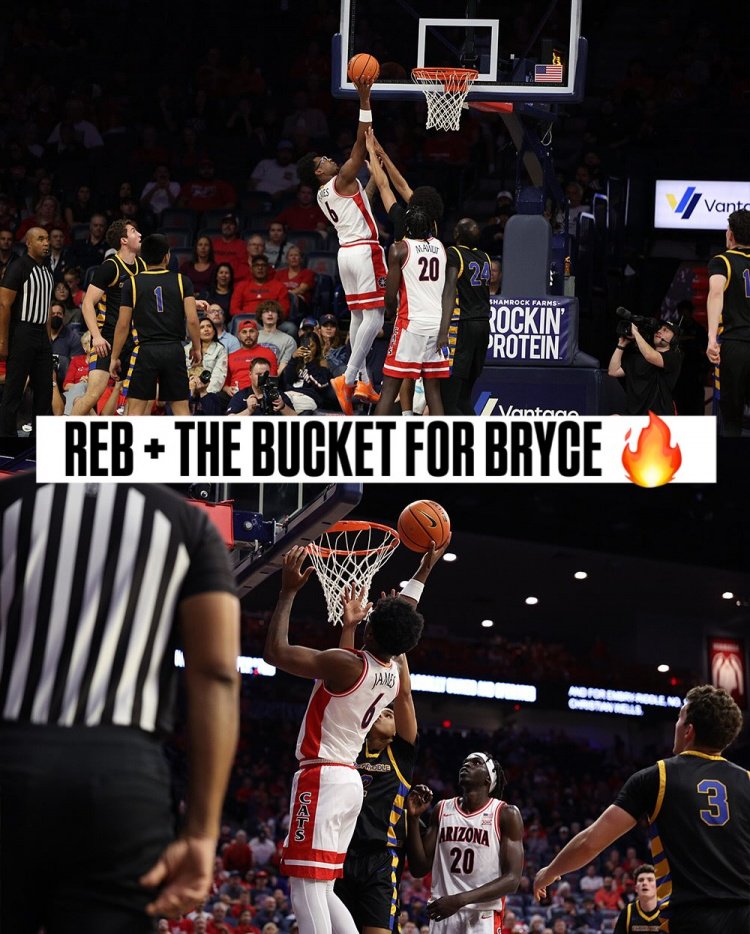 布莱斯摘下前场篮板补篮 詹姆斯转发赛场照：耶 6号！