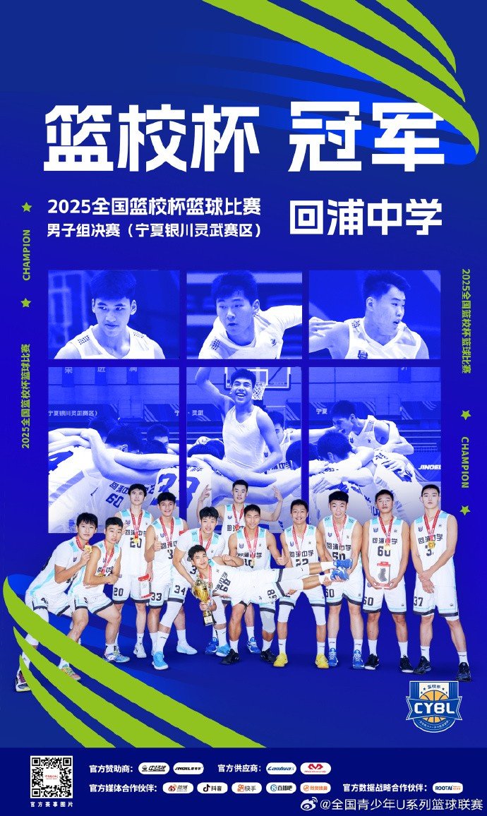 恭喜回浦中学获得2025年全国篮校杯篮球比赛男子组冠军！