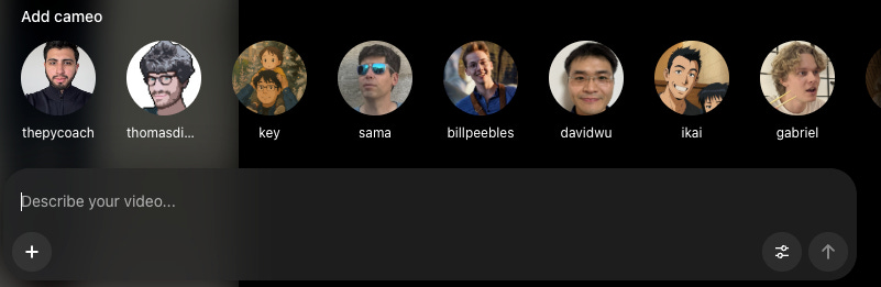 ▲ Sora 应用的“Cameo”功能