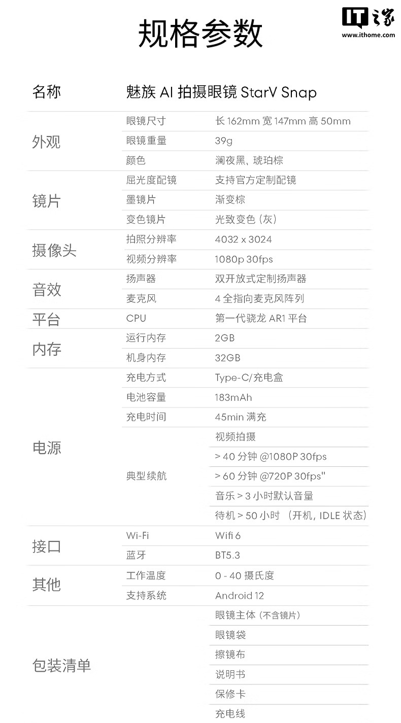 京东魅族（MEIZU）Snap AI 拍摄眼镜1999 元直达链接