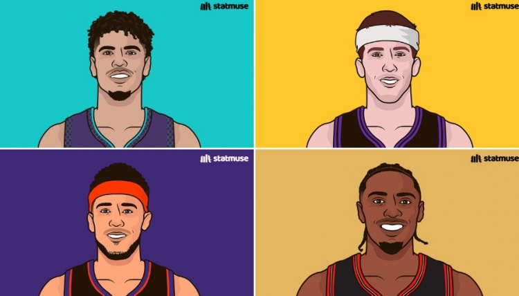 球员各节得分排行!第一节三球得分45分 马克西末节之王53最高