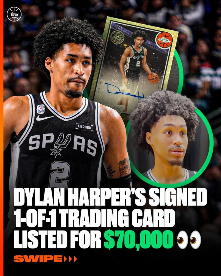 人气不俗啊!迪伦-哈珀的1of1签字球星卡挂牌价7万美元!