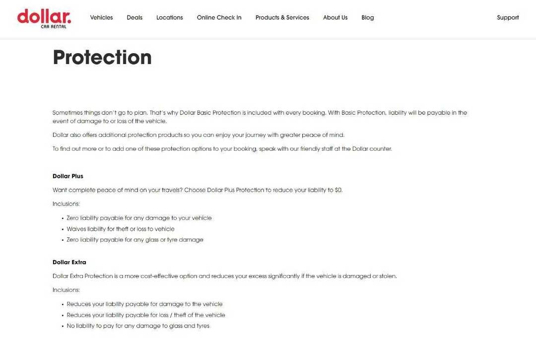 图3：道乐租车官网对Dollar Plus保险的介绍