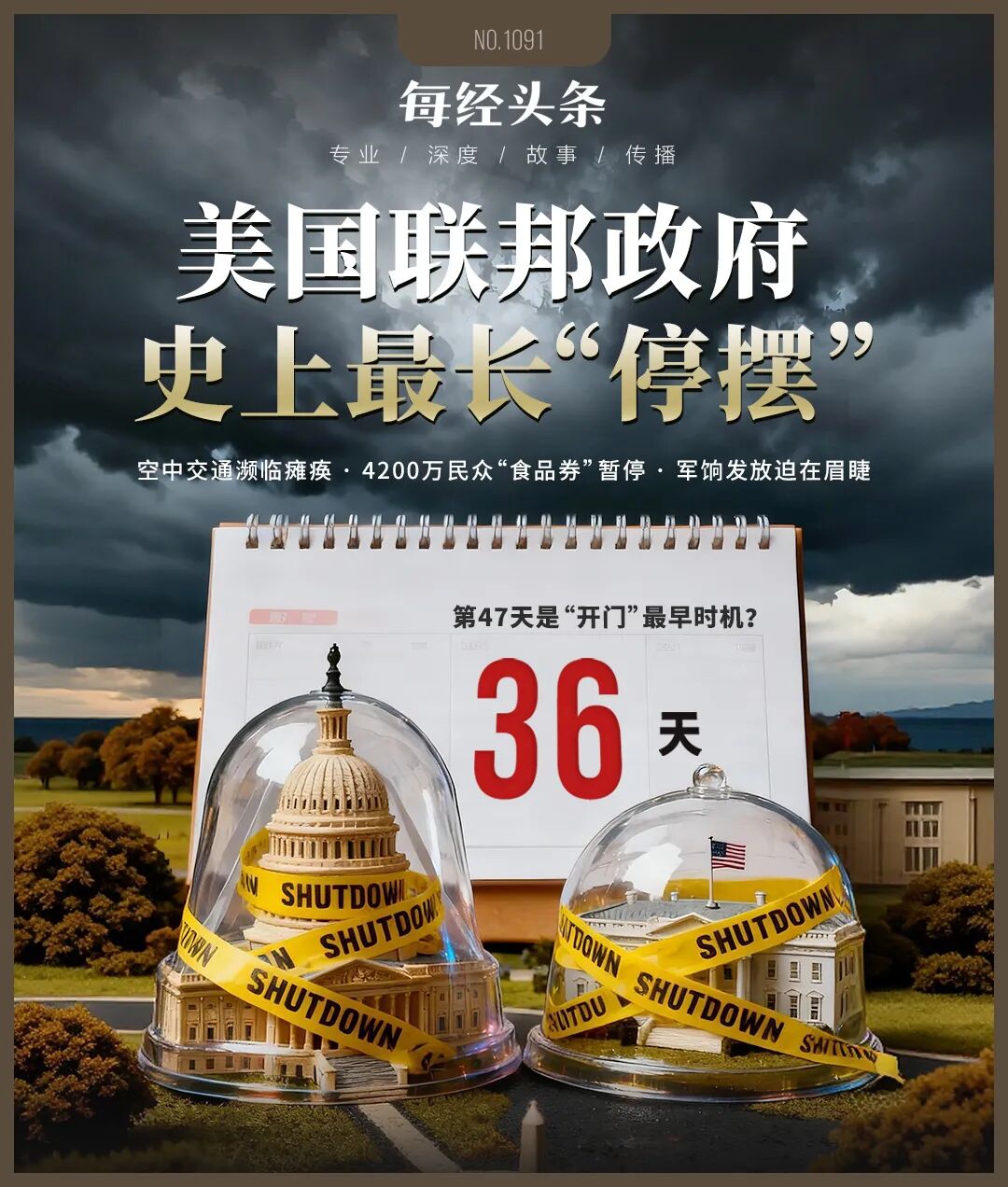 36天，美国联邦政府“停摆”创纪录！航空濒临关闭，军饷发放困难，债务增超6000亿美元……