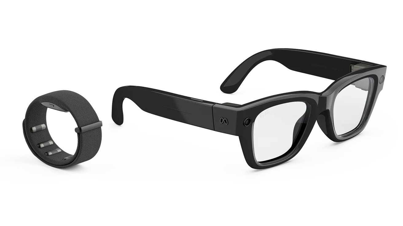 Ray‑Ban Meta 智能眼镜演示图，外观与普通眼镜极为相似