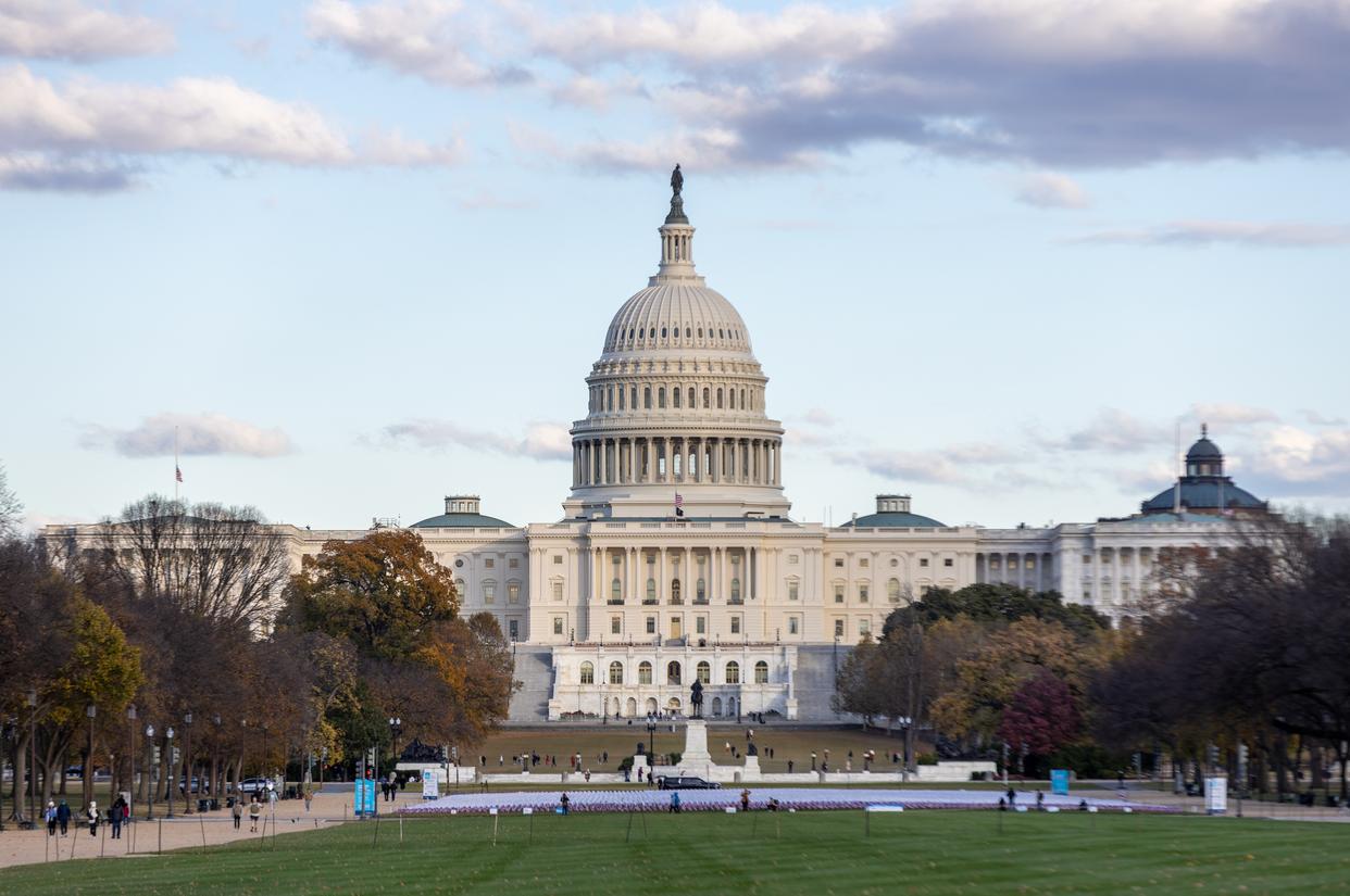 這是停擺11月10日在美國首都華盛頓拍攝的美國國會(huì )大廈。新華社記者胡友松攝