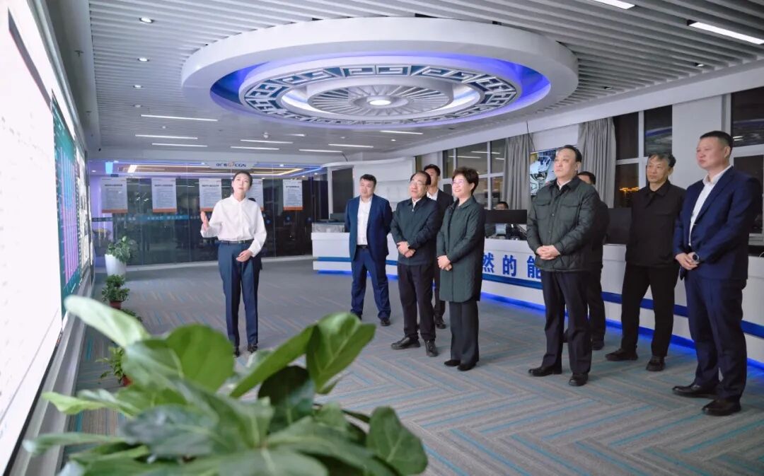 盟委书记黄雅丽，盟委副书记、盟长白海林一行参观中广核新能源内蒙古分公司数字化智慧运维中心。