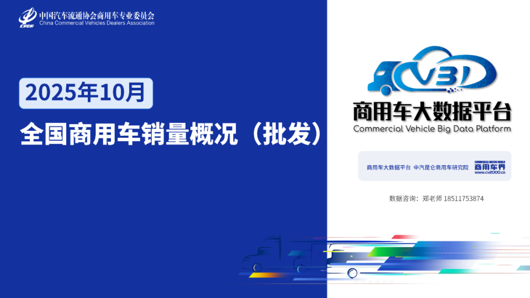 2025年10月全国商用车销量概况(批发)