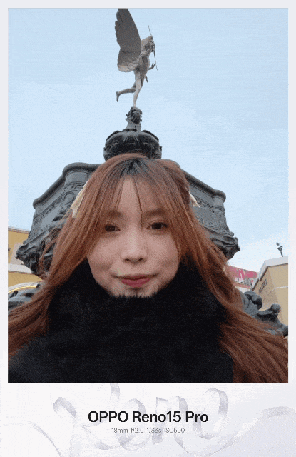 OPPO Reno15Pro前置自拍实况样张（gif仅示意，帧率、画质有压缩）