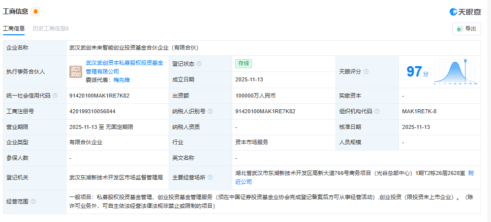 武汉成立未来智能创投基金，10亿