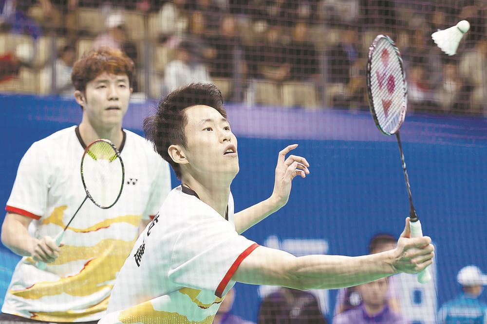 欧烜屹（右）/何济霆在比赛中。林熙 摄