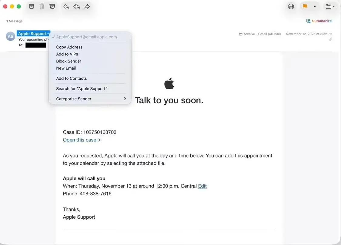 诈骗分子已向苹果公司提出申诉。图源：Eric Moret