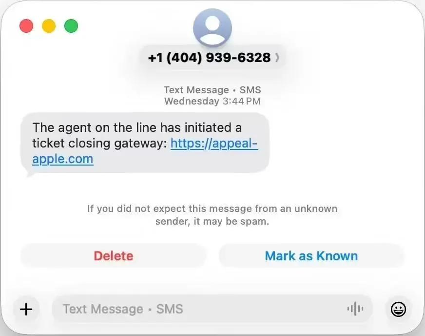 邮件中的可疑链接。图源：Eric Moret