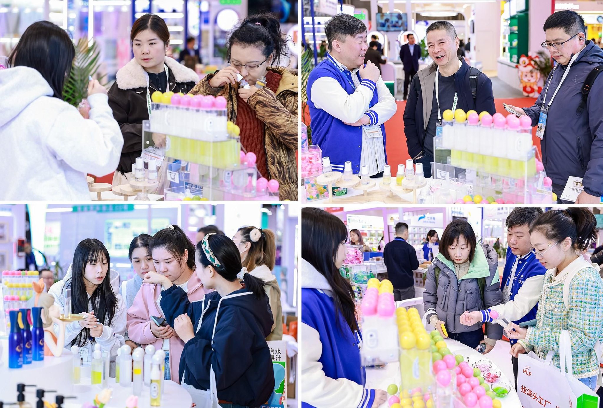 （图/专业观众在日化智云展台体验洗衣液DIY活动）