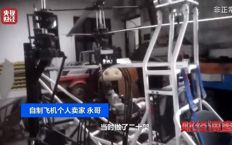 ▲有的自制飞机个人卖家称至今已卖出18架，除发动机外购，其余配件均为自制。图/央视财经