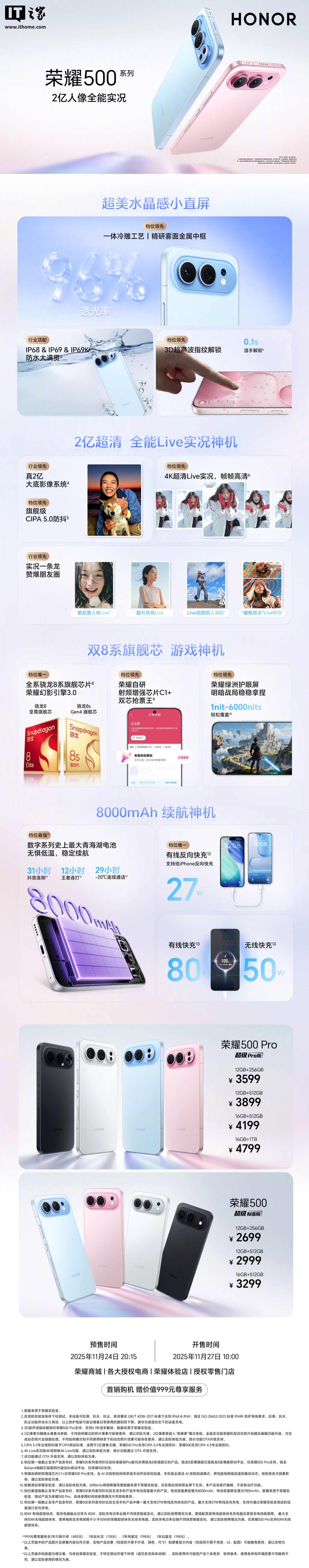 京东荣耀 500 超级标准版2699 元起直达链接