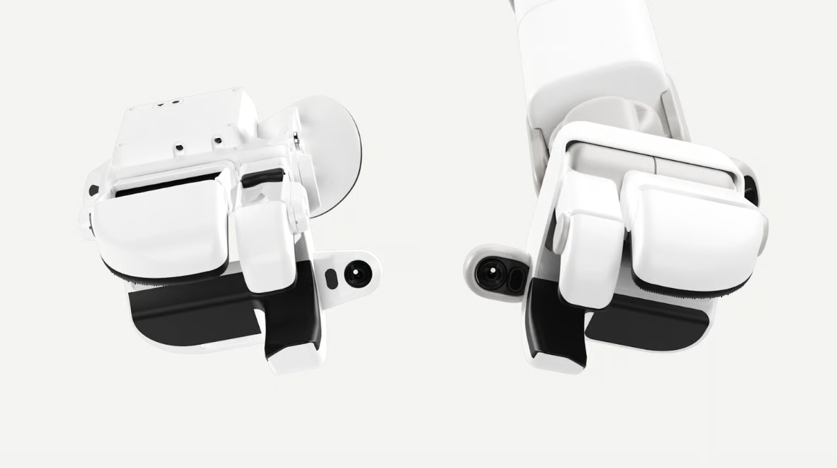 技能捕捉手套（左）与 Memo 的手部（右）