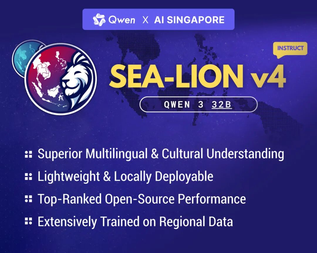 阿里千问成新加坡国家AI 项目技术底座：预训练阶段即涵盖119 种语言