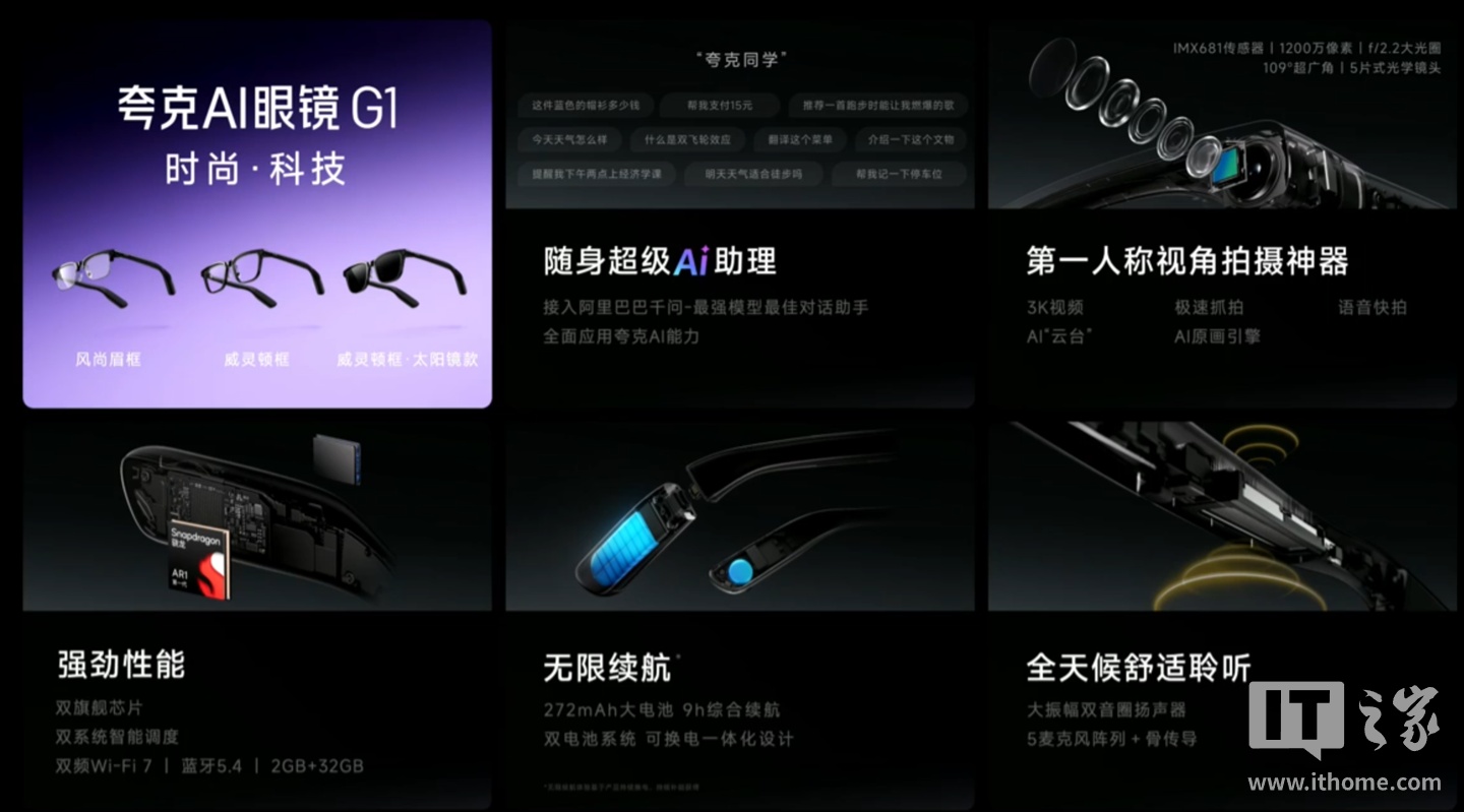 京东夸克 AI 眼镜 G1 风尚眉框券后 2199 元领 300 元券