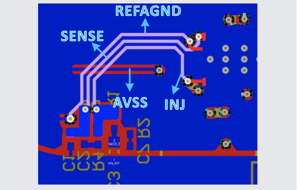 图 4：可实现出色 AEF 性能的适当 PCB布局示例R