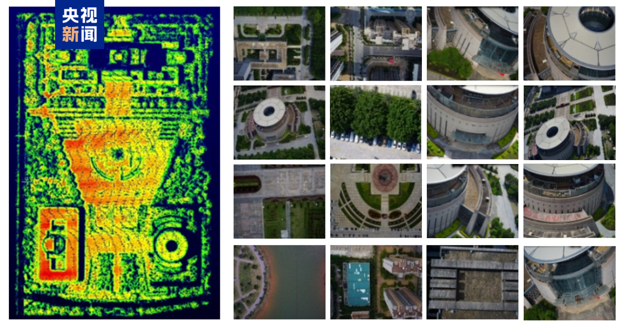 ▲ 机载多角度光学图像（右图）与激光点云（左图）数据集