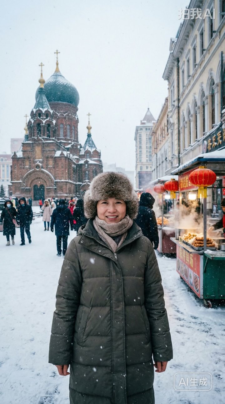 提示词：女人热情地说：「欢迎南方小土豆，来我的家乡！俺东北这里可想你啊！」