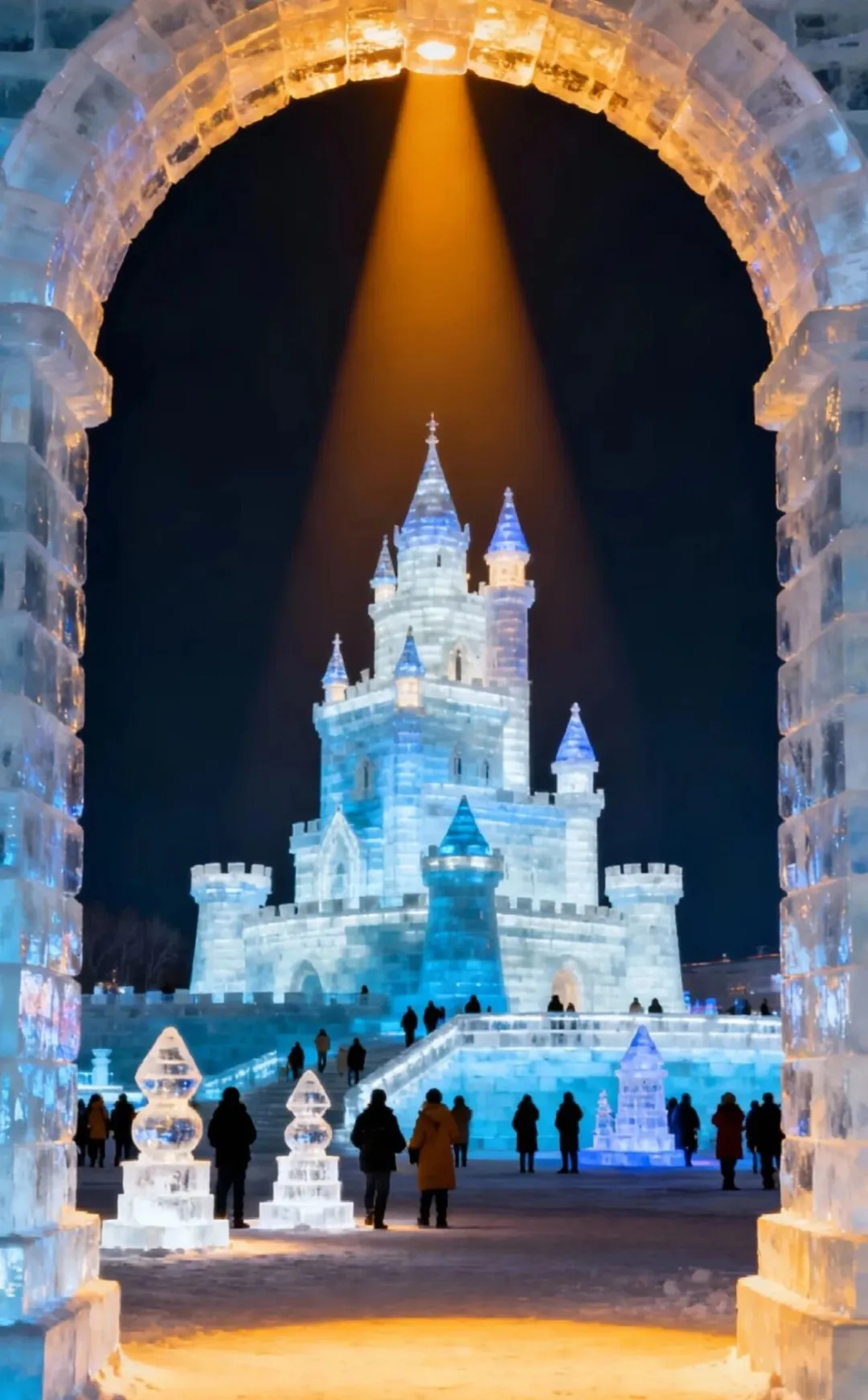 壮丽的冰雕景观