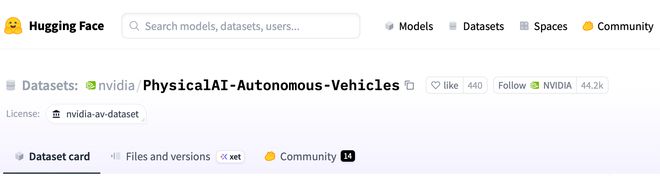 ▲Alpamayo-R1对应的数据集已上传至开源社区