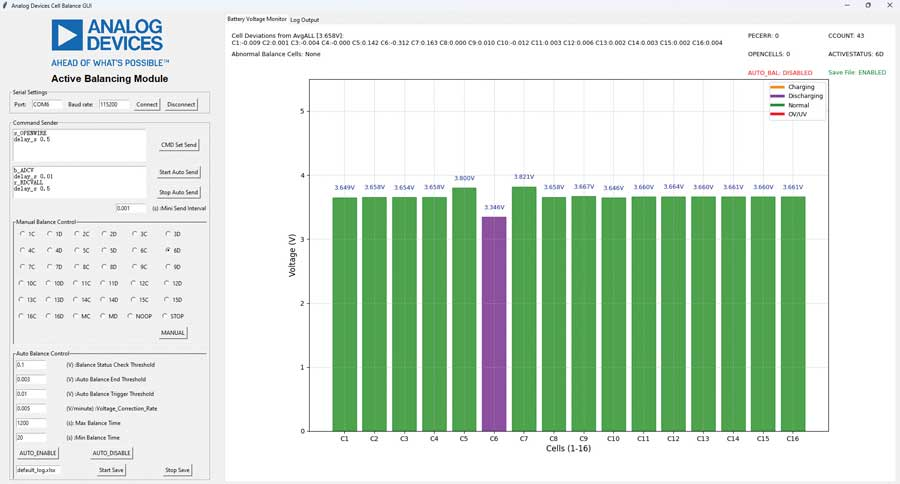 图9 主动均衡运行期间，为特定电芯放电时对电压测量的影响