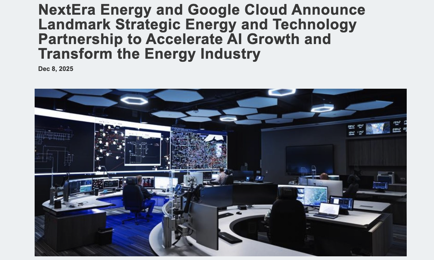 全球市值最高电力股同日官宣谷歌、Meta新合作