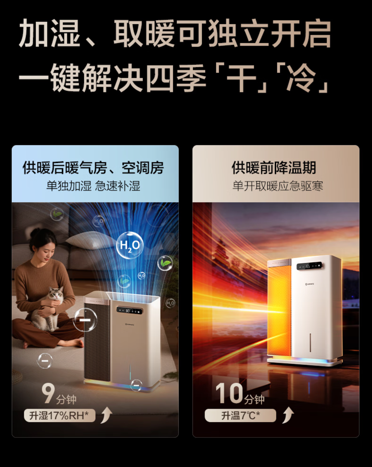 京东艾美特 无雾加湿取暖器AIR16-1多重优惠 689 元起直达链接