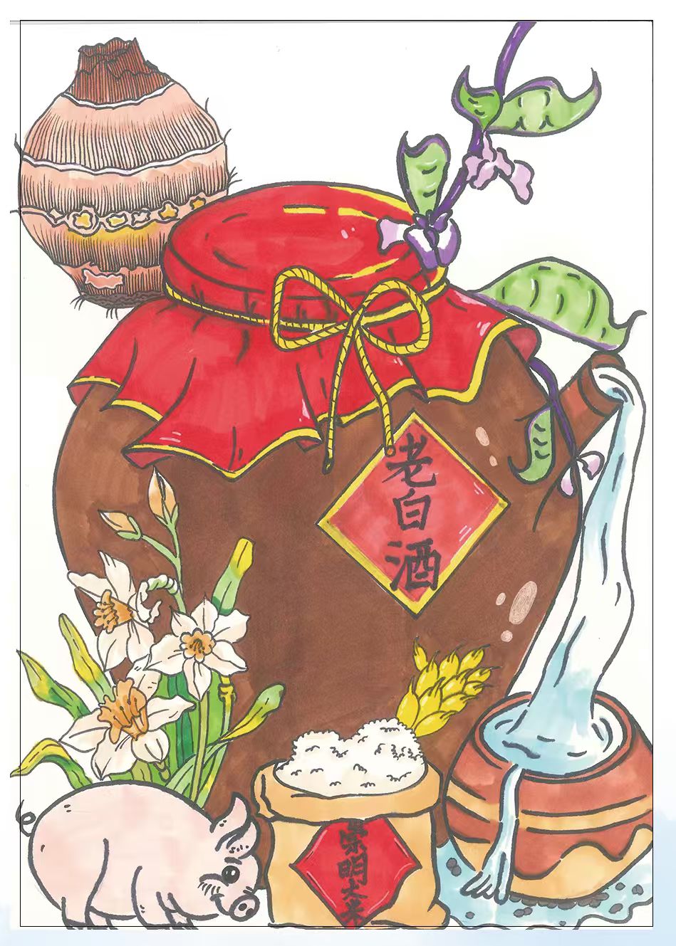 　　崇明青少年地理标志特色绘画展示