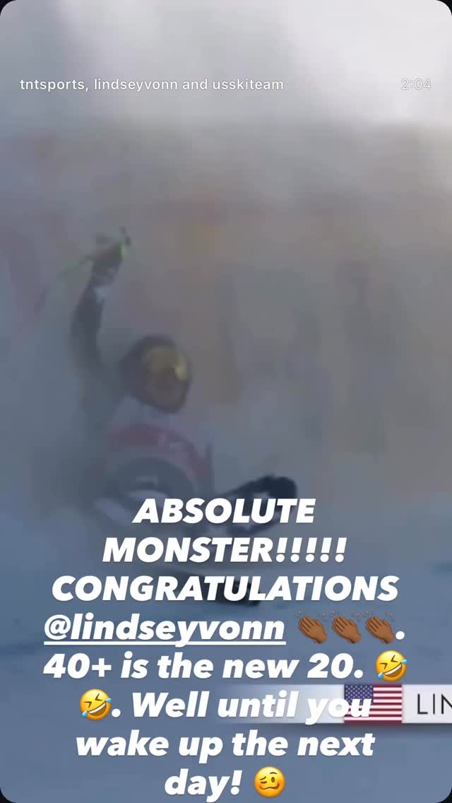 41岁再夺冠！詹姆斯祝贺高山滑雪运动员沃恩：40多岁就是新的20岁