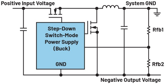 图1 从正电压产生负电压的开关电源转换器